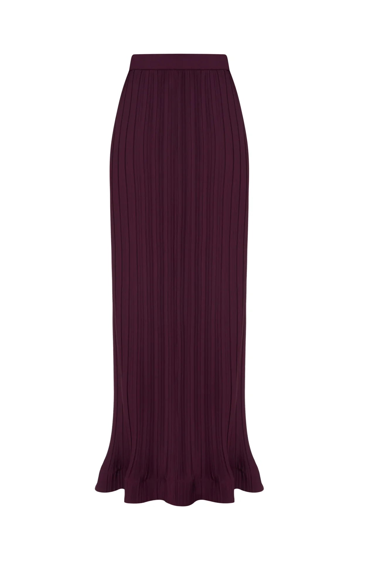 Pleated flared-sleeve top and maxi skirt set with waist belt – Rosiny