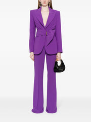 Draped belted blazer pants set with flared legs – Vronik
