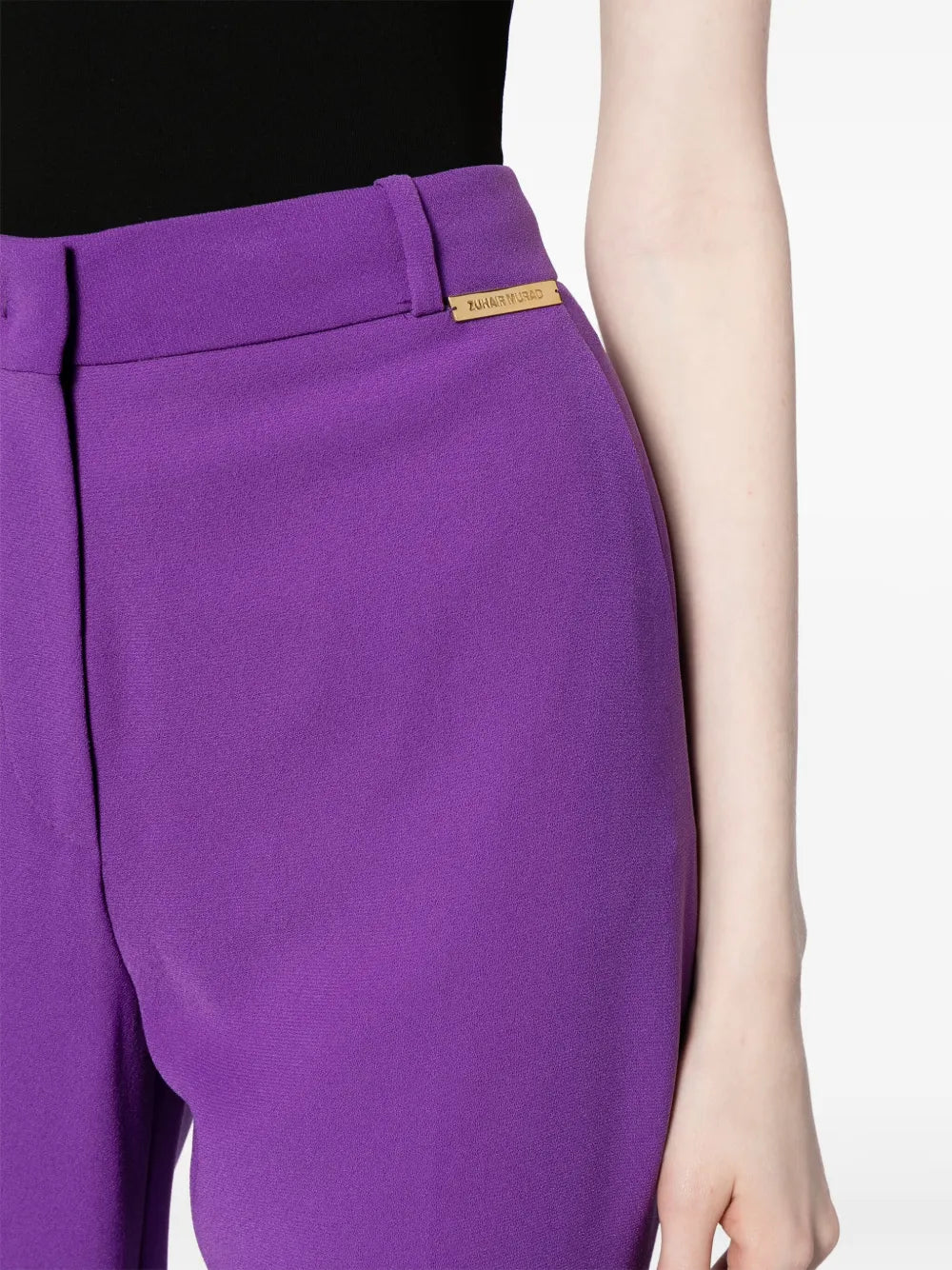 Draped belted blazer pants set with flared legs – Vronik