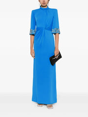 Embellished sleeve gown with twisted waist – Jorien