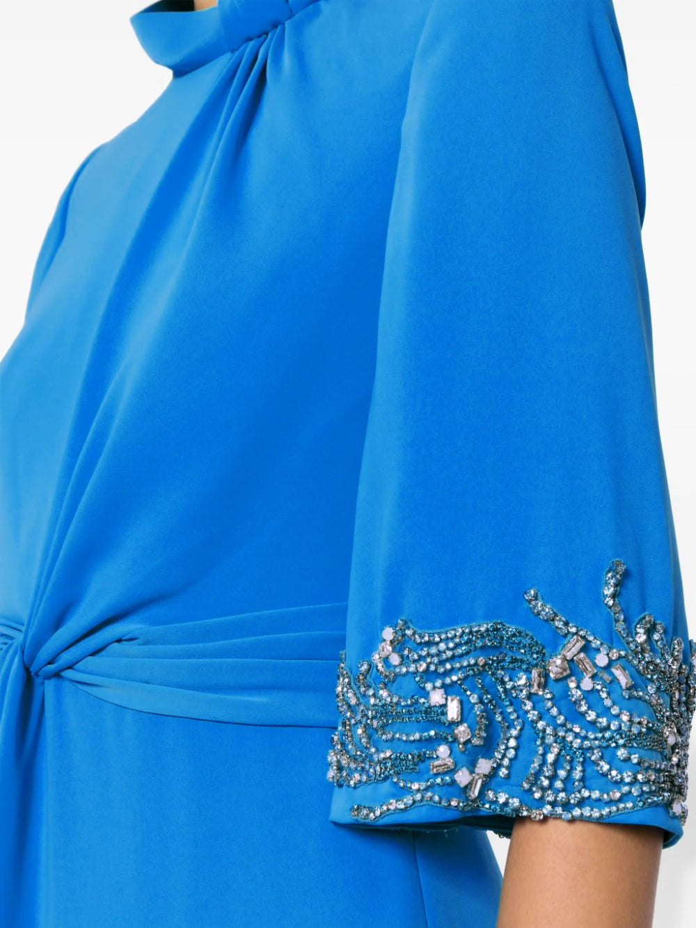 Embellished sleeve gown with twisted waist – Jorien
