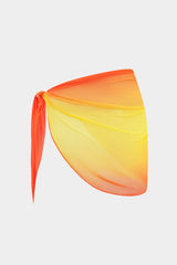 Ombre Mesh Tie Asymmetrical Skirt