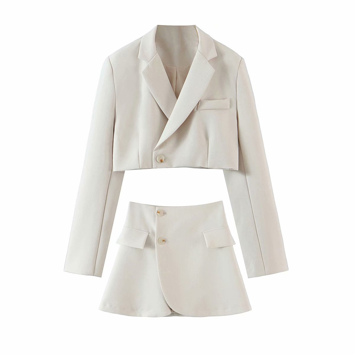 Cropped blazer with wrap skirt - Ikujy