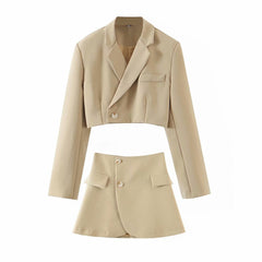 Cropped blazer with wrap skirt - Ikujy