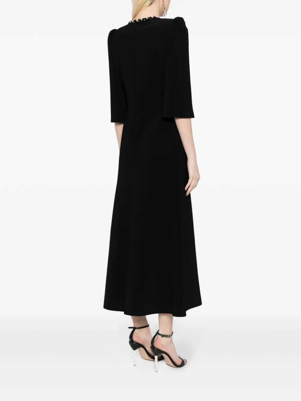 embellished button-detail midi dress – Salien