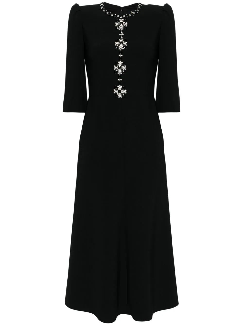 embellished button-detail midi dress – Salien
