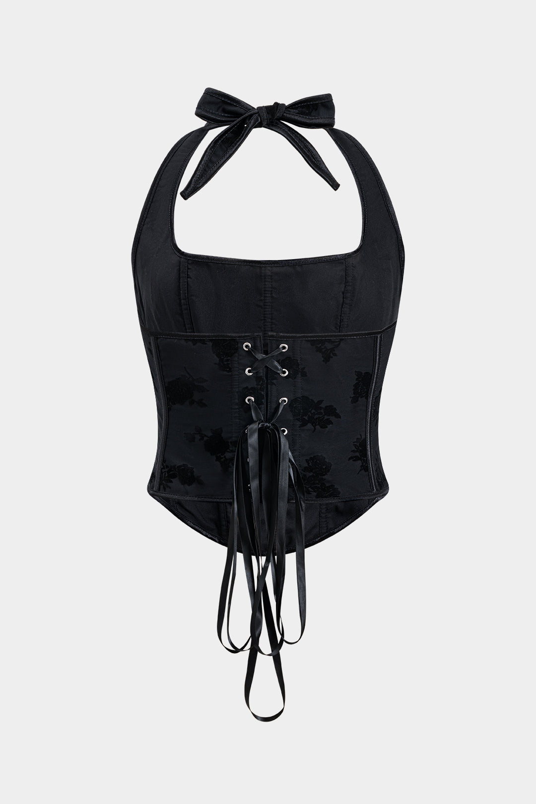 Jacquard Corset Waist Strapless Cami Top