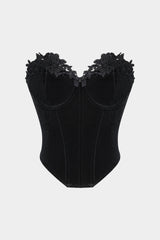 Velvet Backless Bustier Corset Tube Top