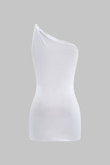Twist Knot One Shoulder Mini Dress