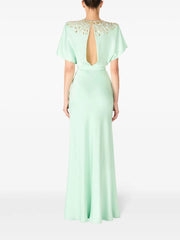 beaded column dress with cape sleeves – LYRAS