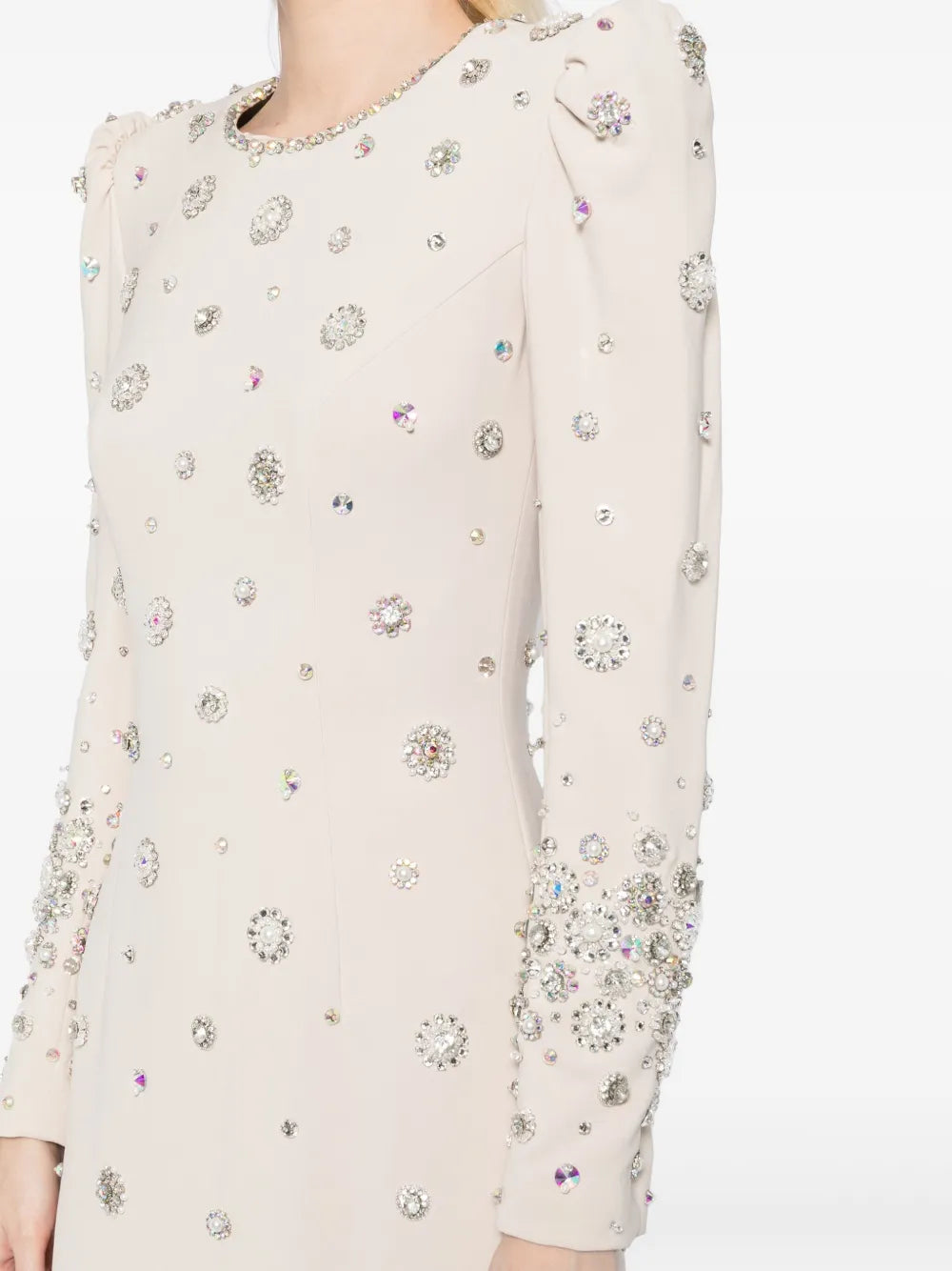 embellished long-sleeve gown with crystal accents – Joreen
