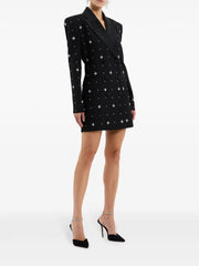 Embellished blazer mini dress with satin lapels – STEERLA