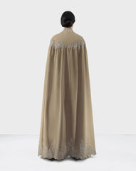 Column dress with maxi sleeves - back cape - Qlooza