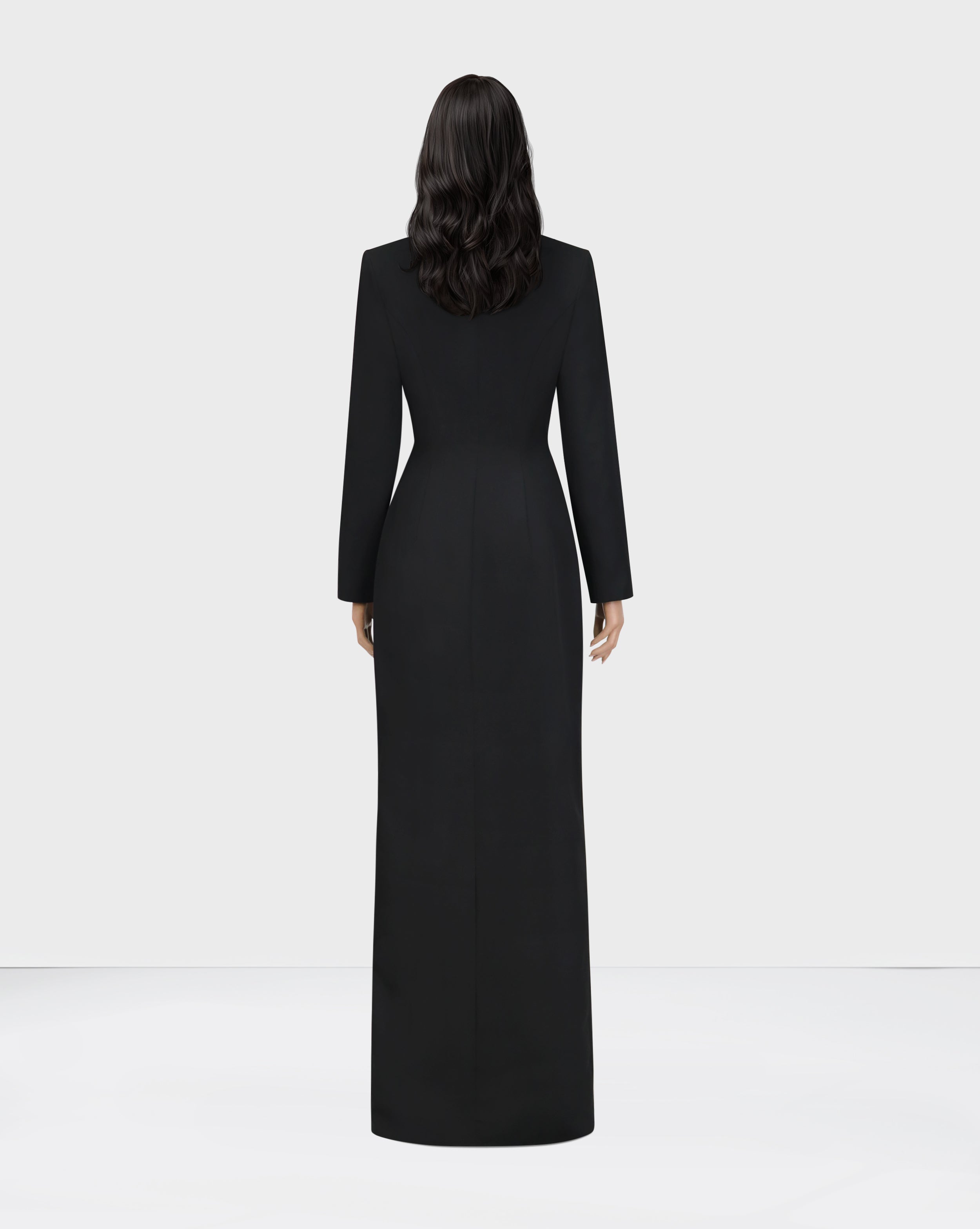 Sequined blazer dress with satin lapels