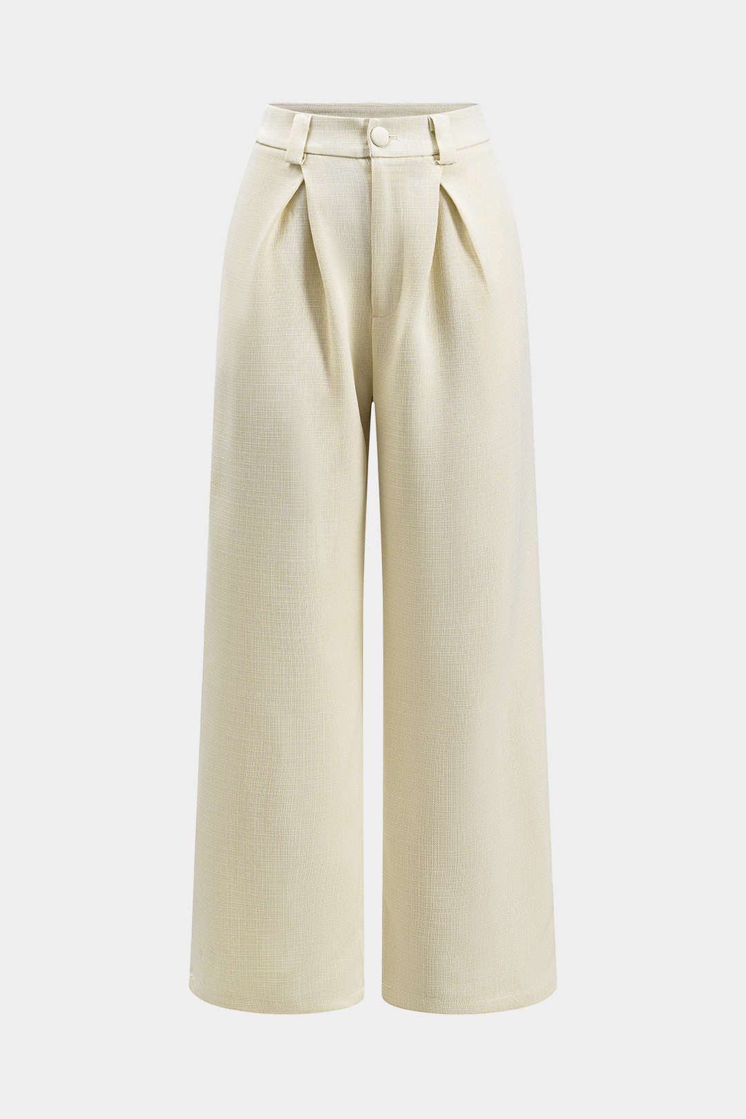 Button Sleeveless Top And Pleated Wide Leg Trousers Set