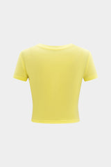 Floral Contrast Print Round Neck Short Sleeve T-Shirt