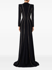 long-sleeve gown with contour stud detailing – ASTRID