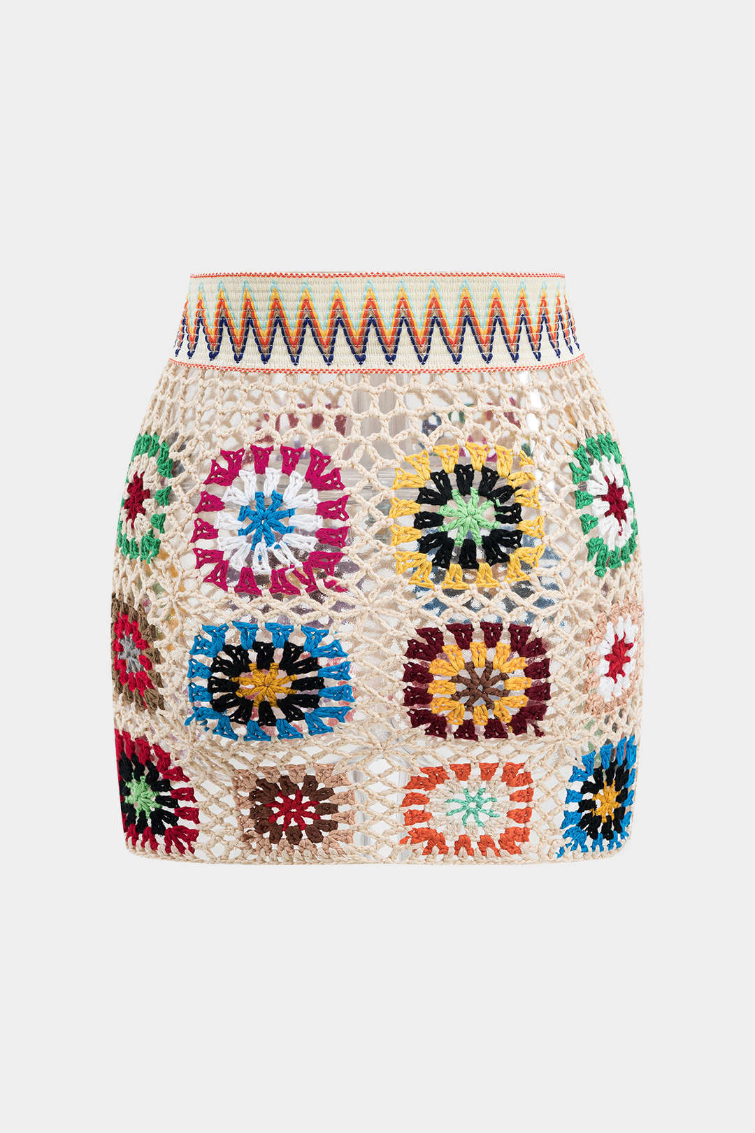Knit Contrast Cut Out Skirt
