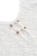 Knitted Metallic Cut Out Sheer Sleeveless Dress
