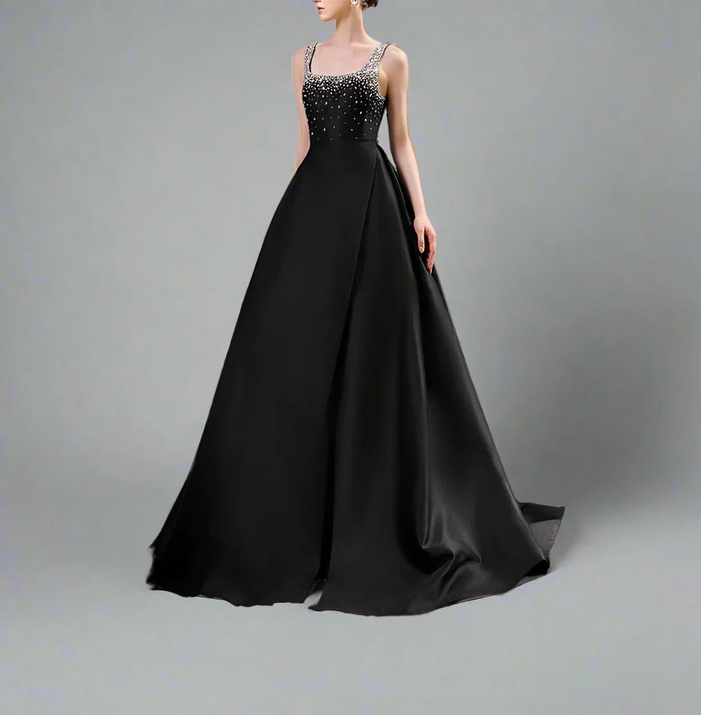 Embellished Sleeveless Gown with A-line Skirt - NOVA