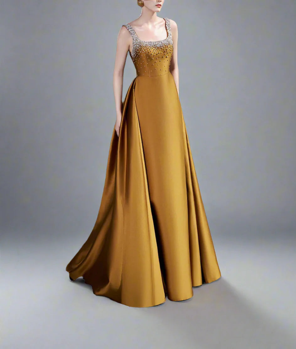 Embellished Sleeveless Gown with A-line Skirt - NOVA