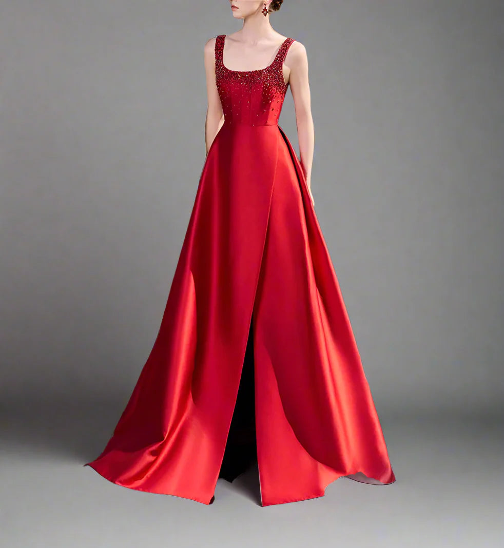 Embellished Sleeveless Gown with A-line Skirt - NOVA