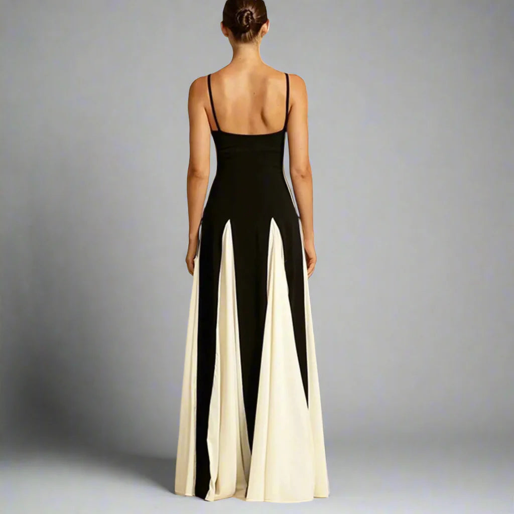 two-tone panel maxi dress – Sarena