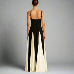 two-tone panel maxi dress – Sarena