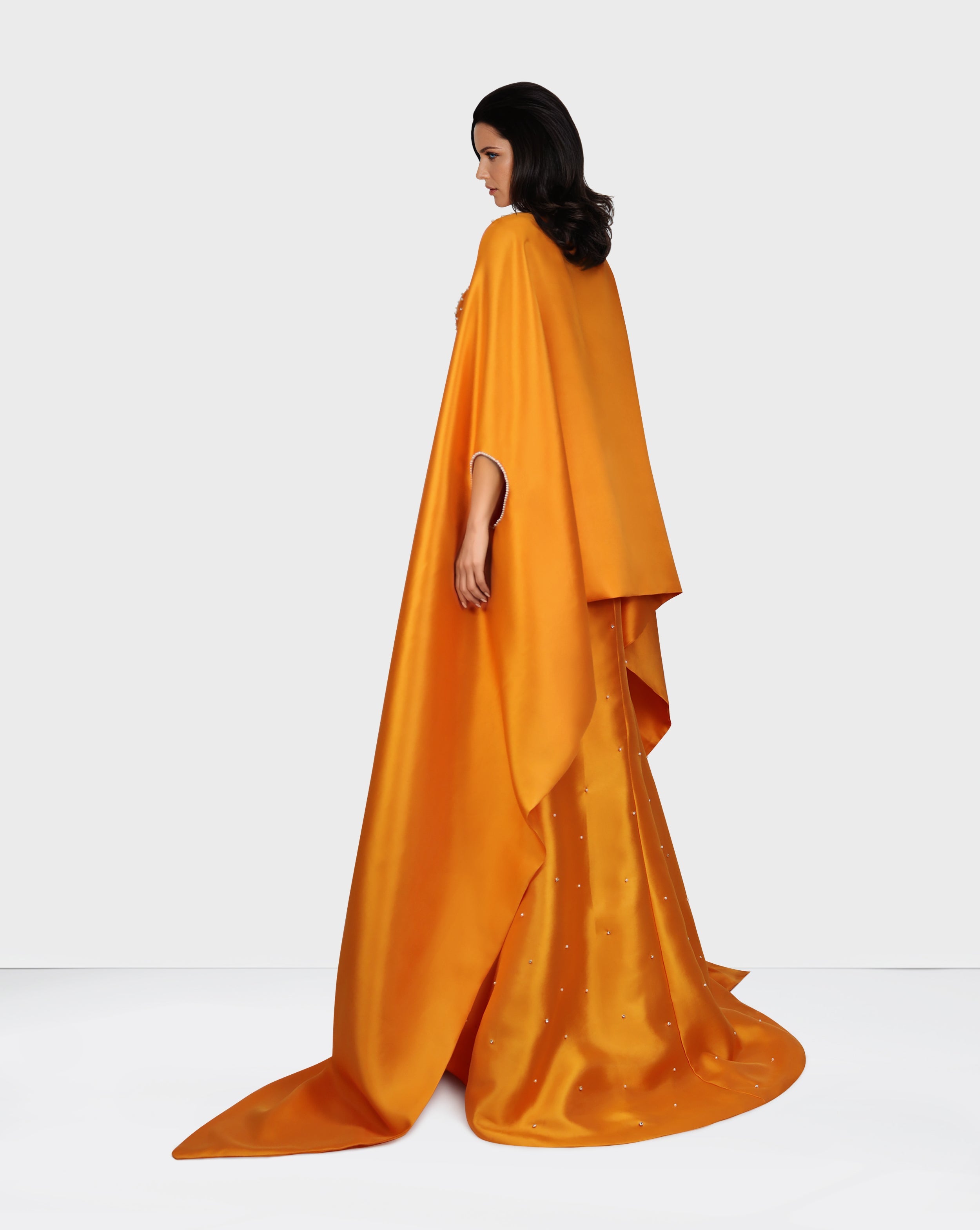 Beaded dress with maxi cape  - ALASII