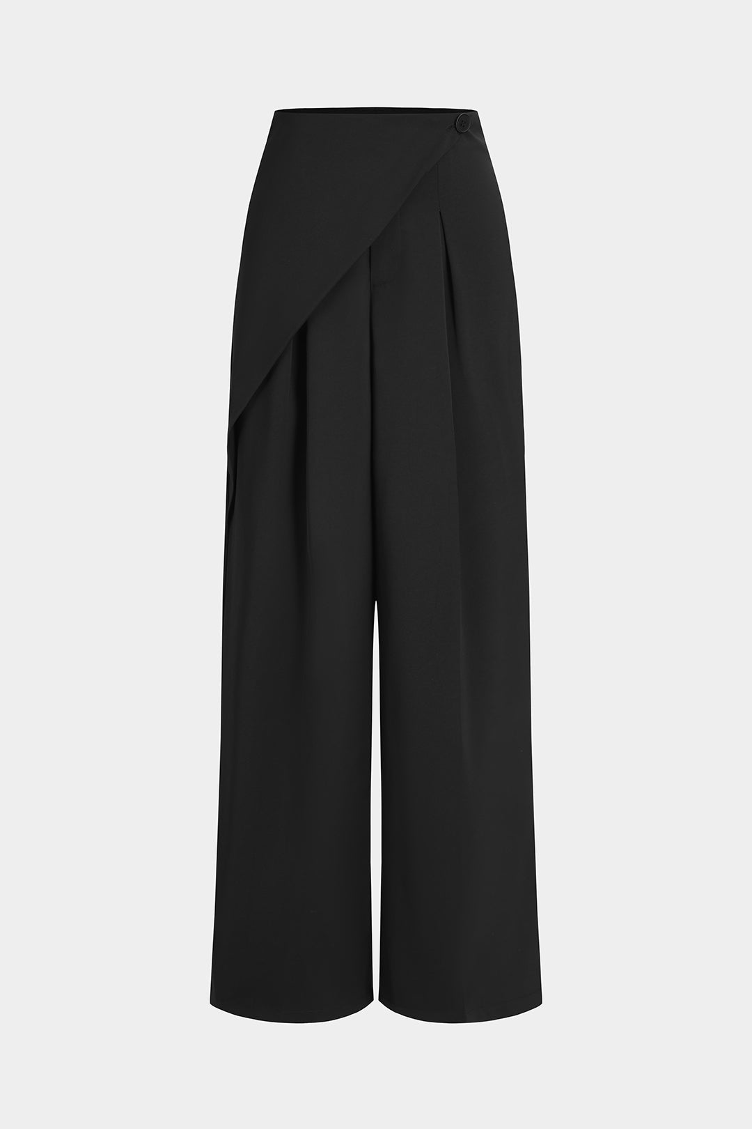 Pleated Button Wide Leg Trousers