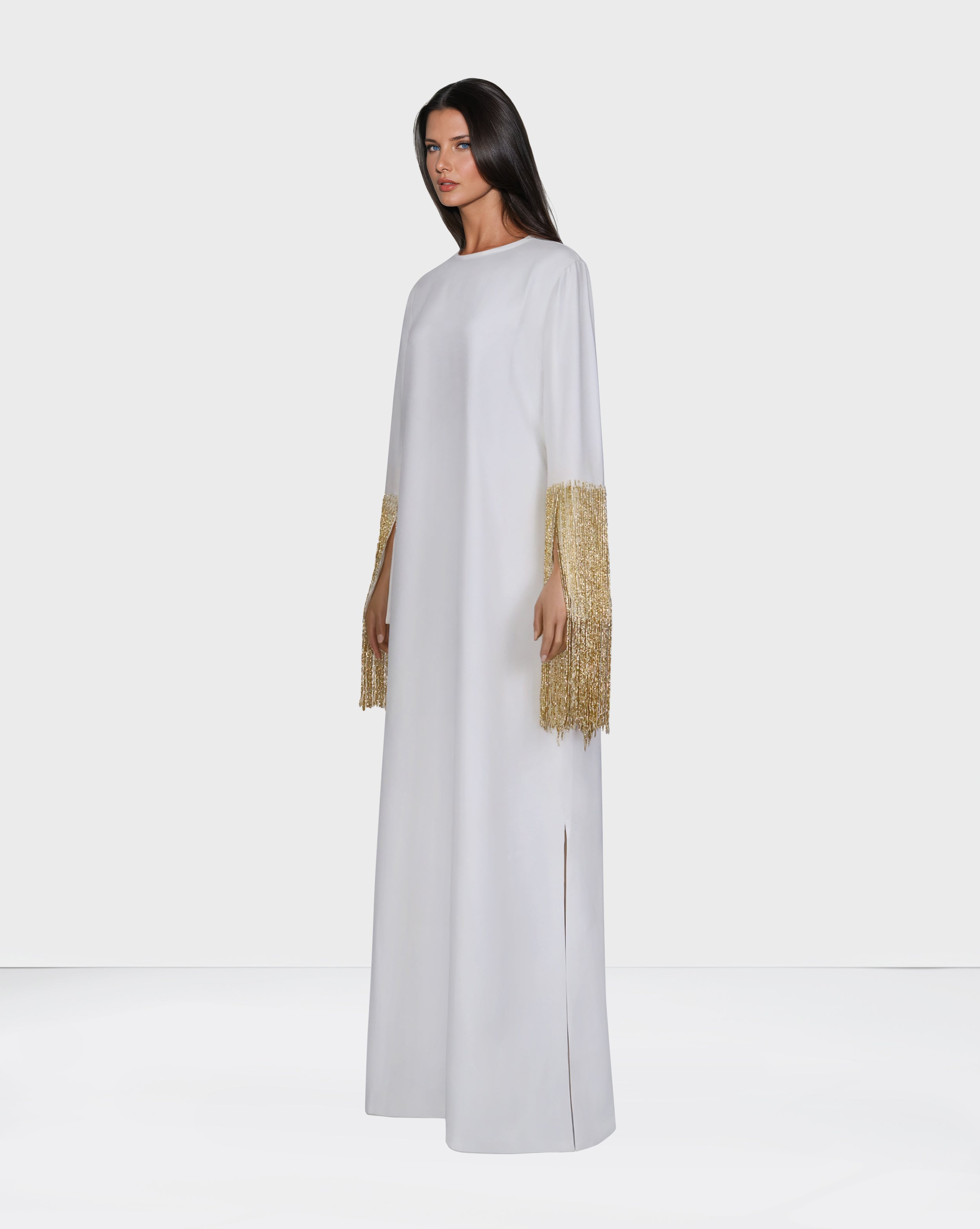 Loose dress with beaded sleeves - ZAYDIN