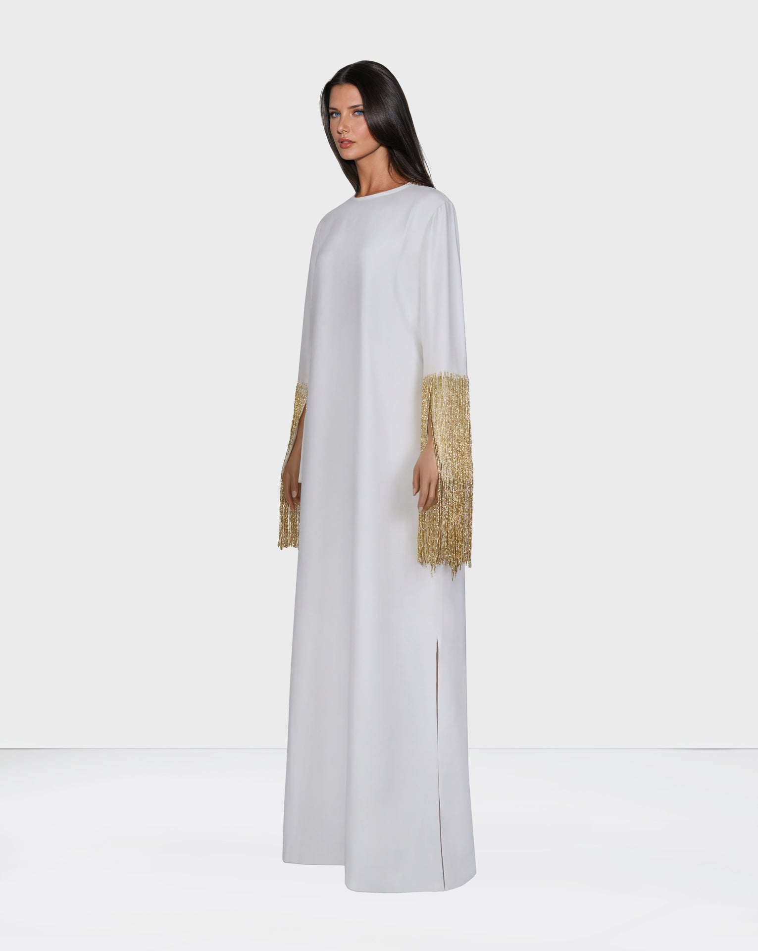 Loose dress with beaded sleeves - ODD-Zaydin