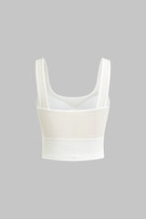 Solid Textured Backless Tank Top