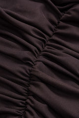 Mesh Ruched Mock Neck Long Sleeve Mini Dress