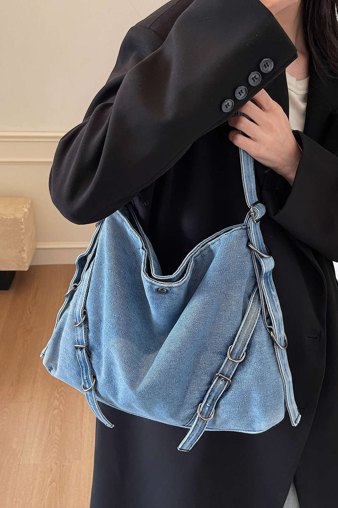 Washed Denim Cross-Body Bag