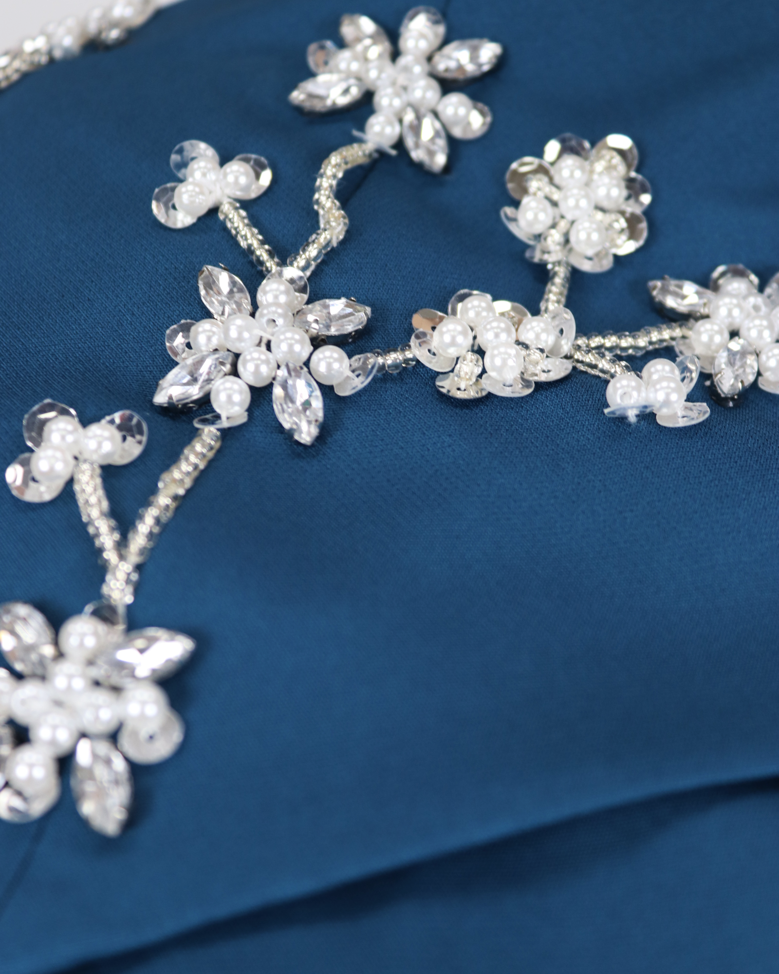 Blue column dress with beaded Capelet  - SURIYA