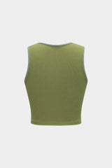 Stitching Detail Sleeveless V-Neck Tank Top