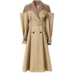 off-shoulder trench coat with contrast lapel - Alice
