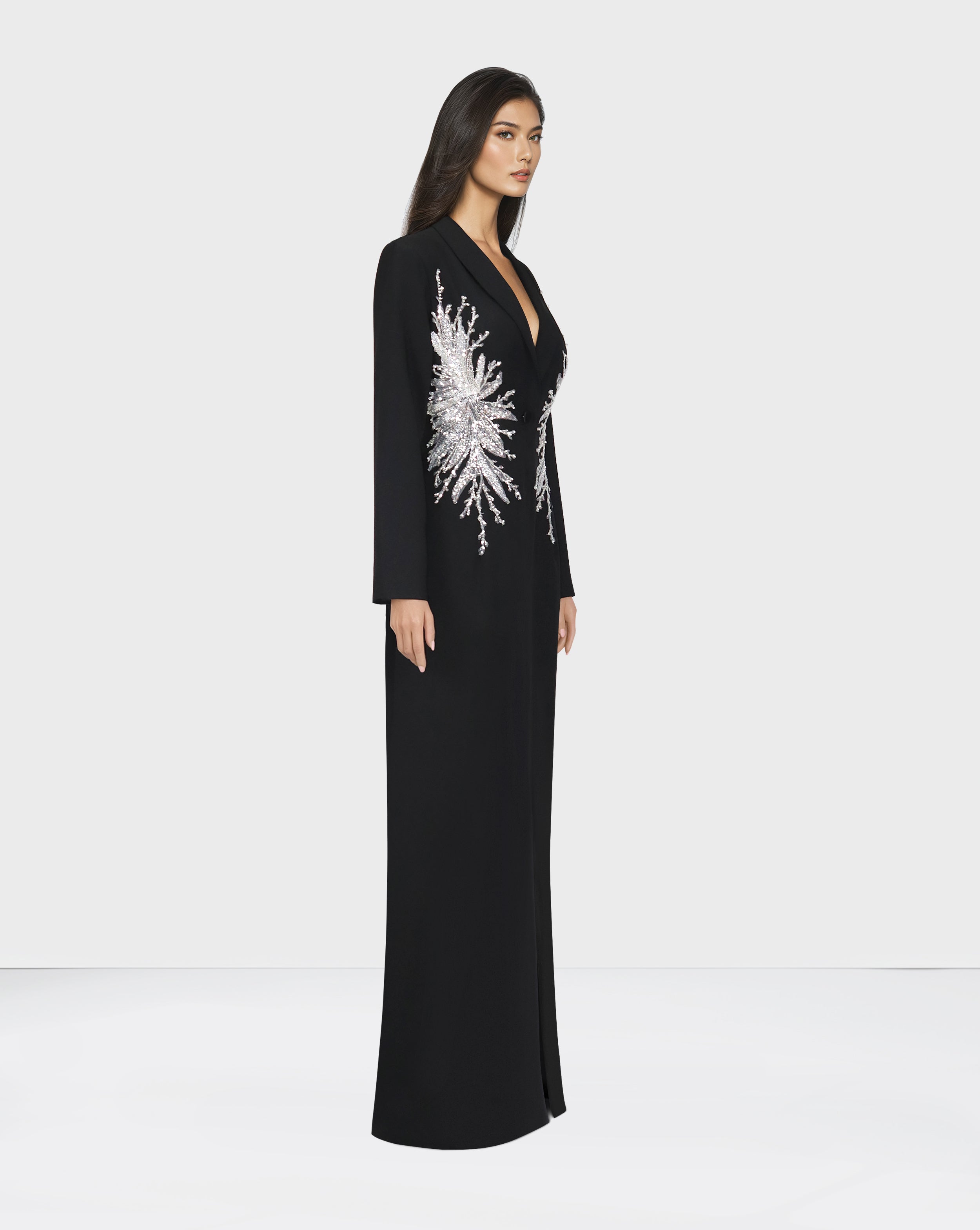 Sequined blazer black dress