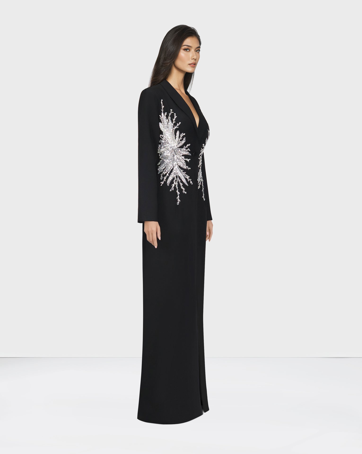 Sequined blazer black dress