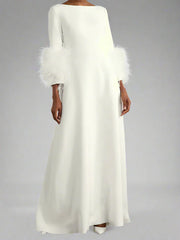 feather-cuff A-line gown – Zonal