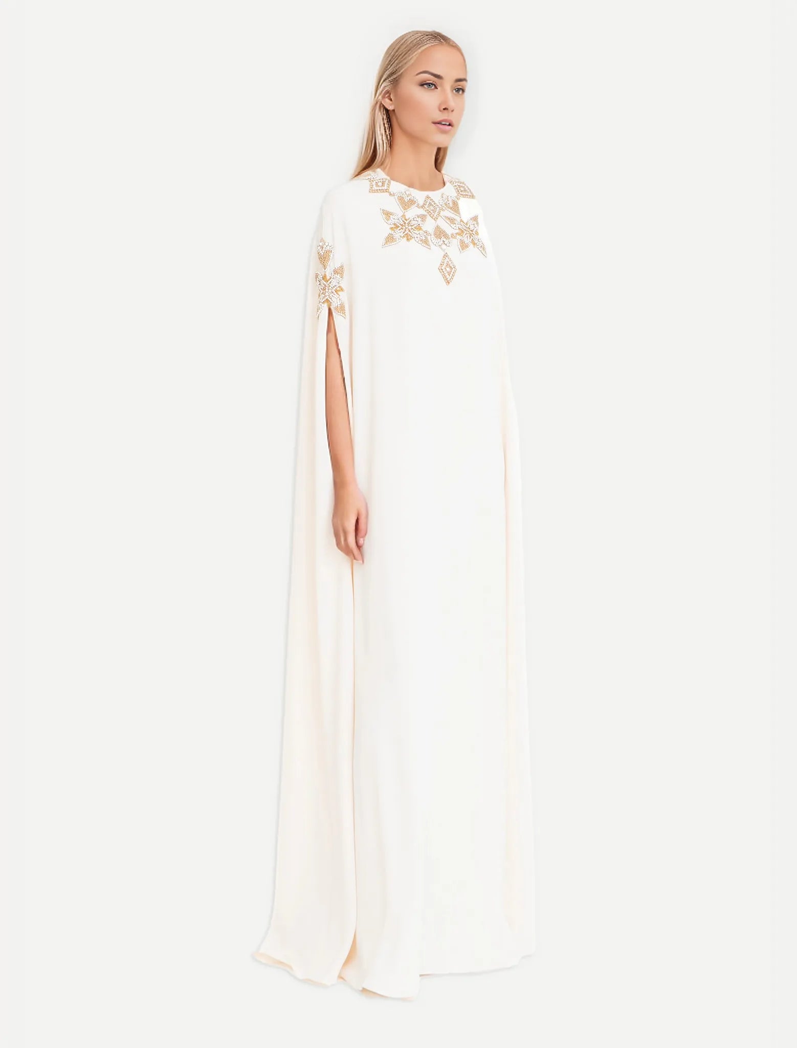 Embroidered caftan gown – Loriva