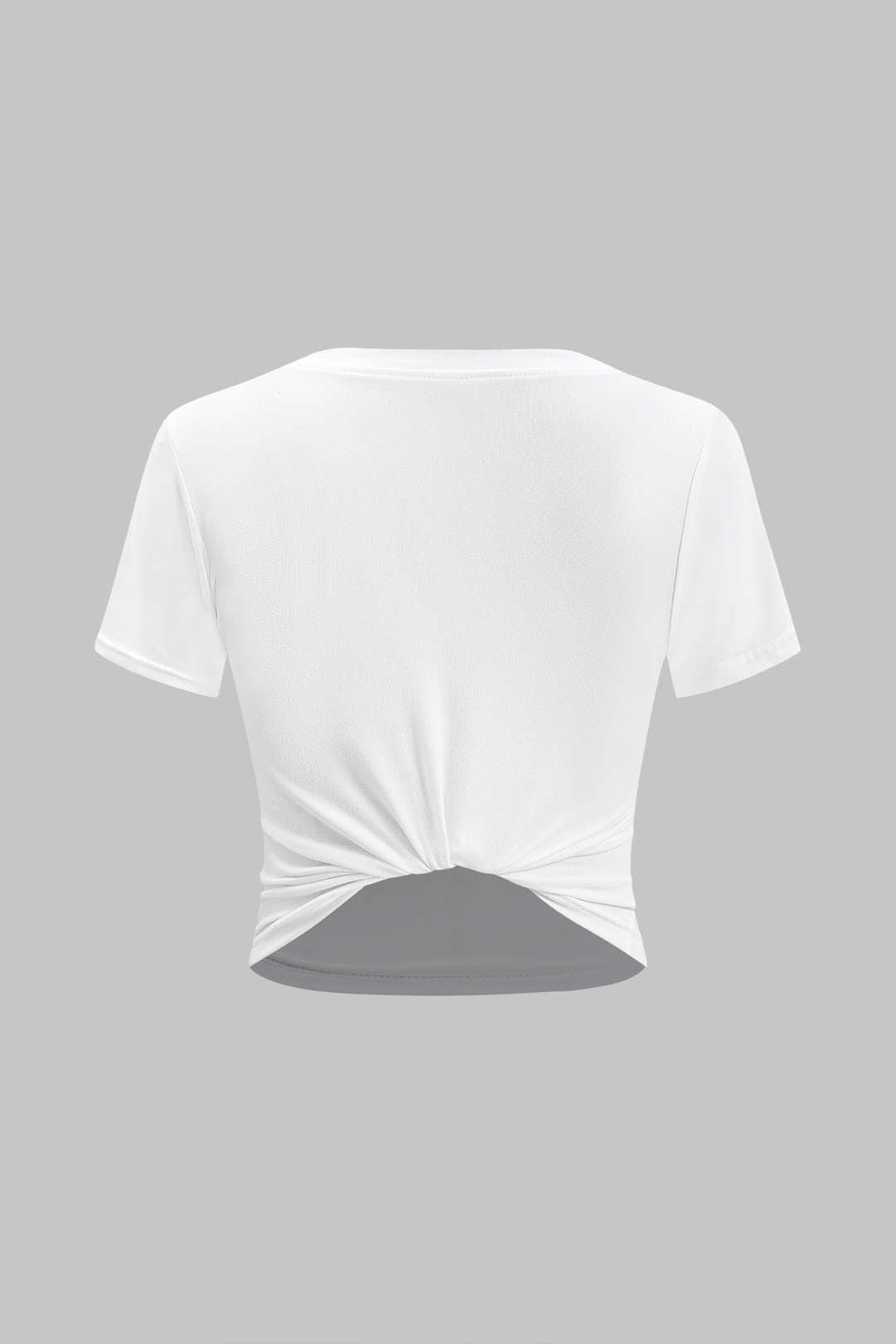 Abstract Print Ruched Short Sleeve T-shirt