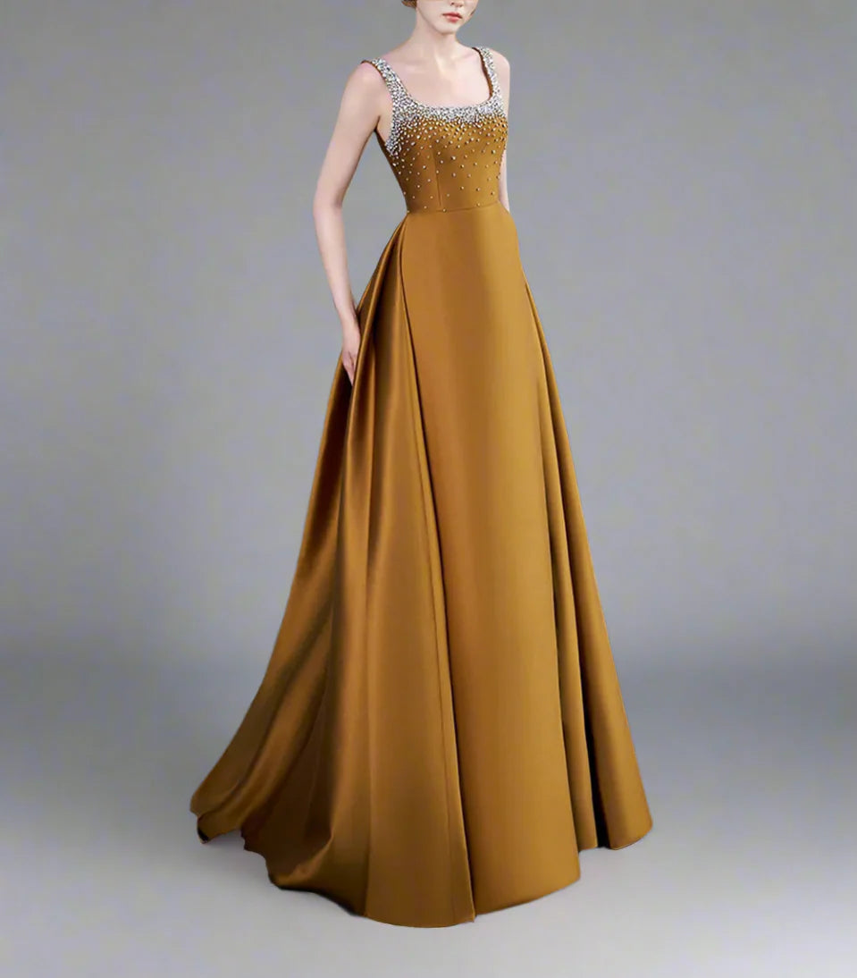 Embellished Sleeveless Gown with A-line Skirt - NOVA