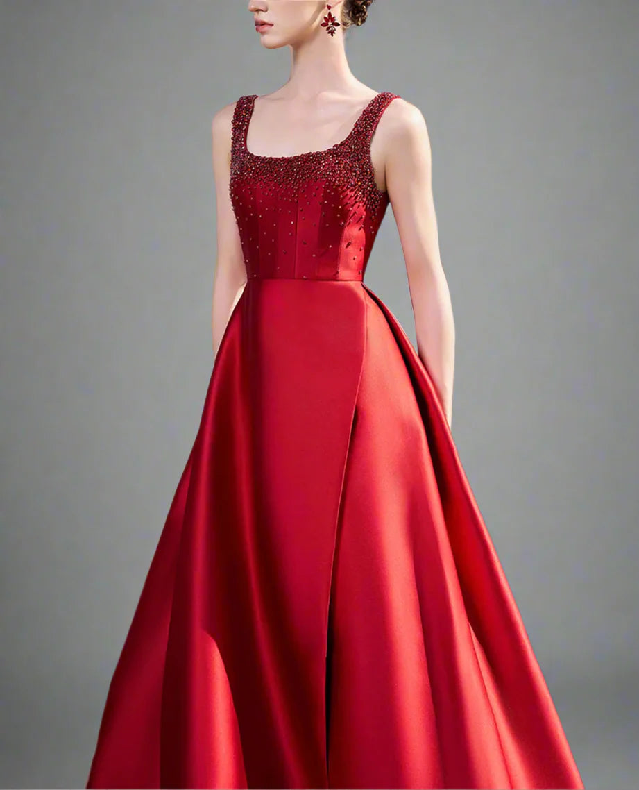 Embellished Sleeveless Gown with A-line Skirt - NOVA