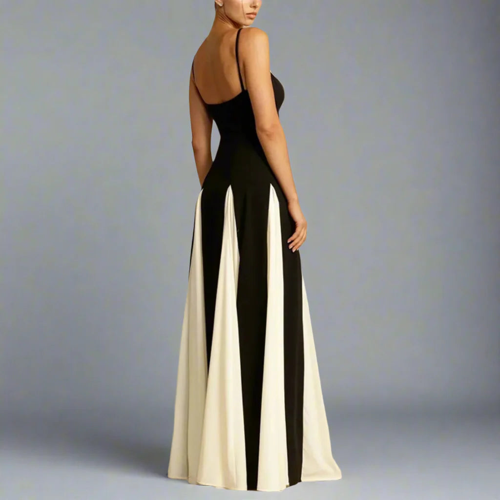 two-tone panel maxi dress – Sarena