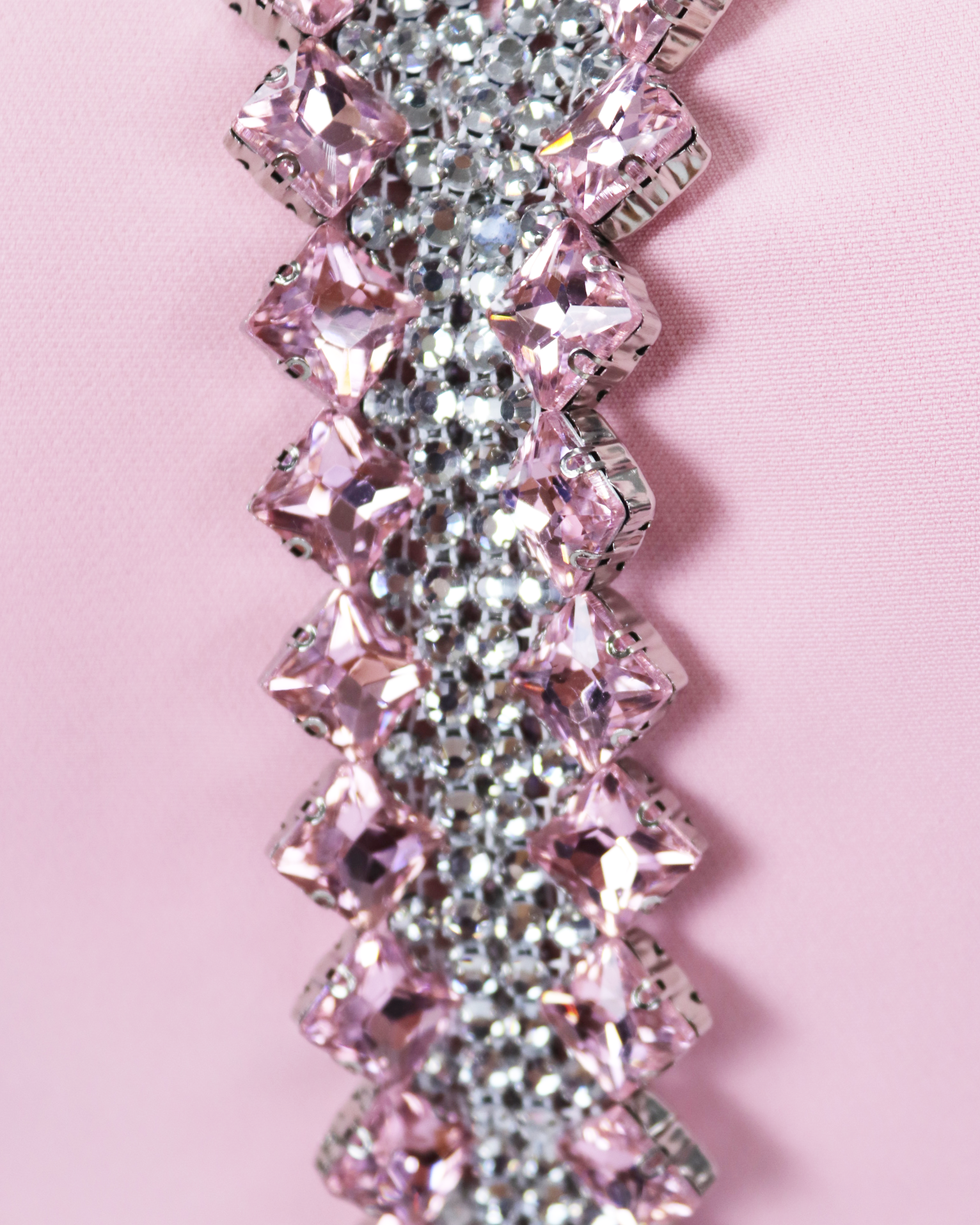 Beaded pink dress with front slit-Norabel