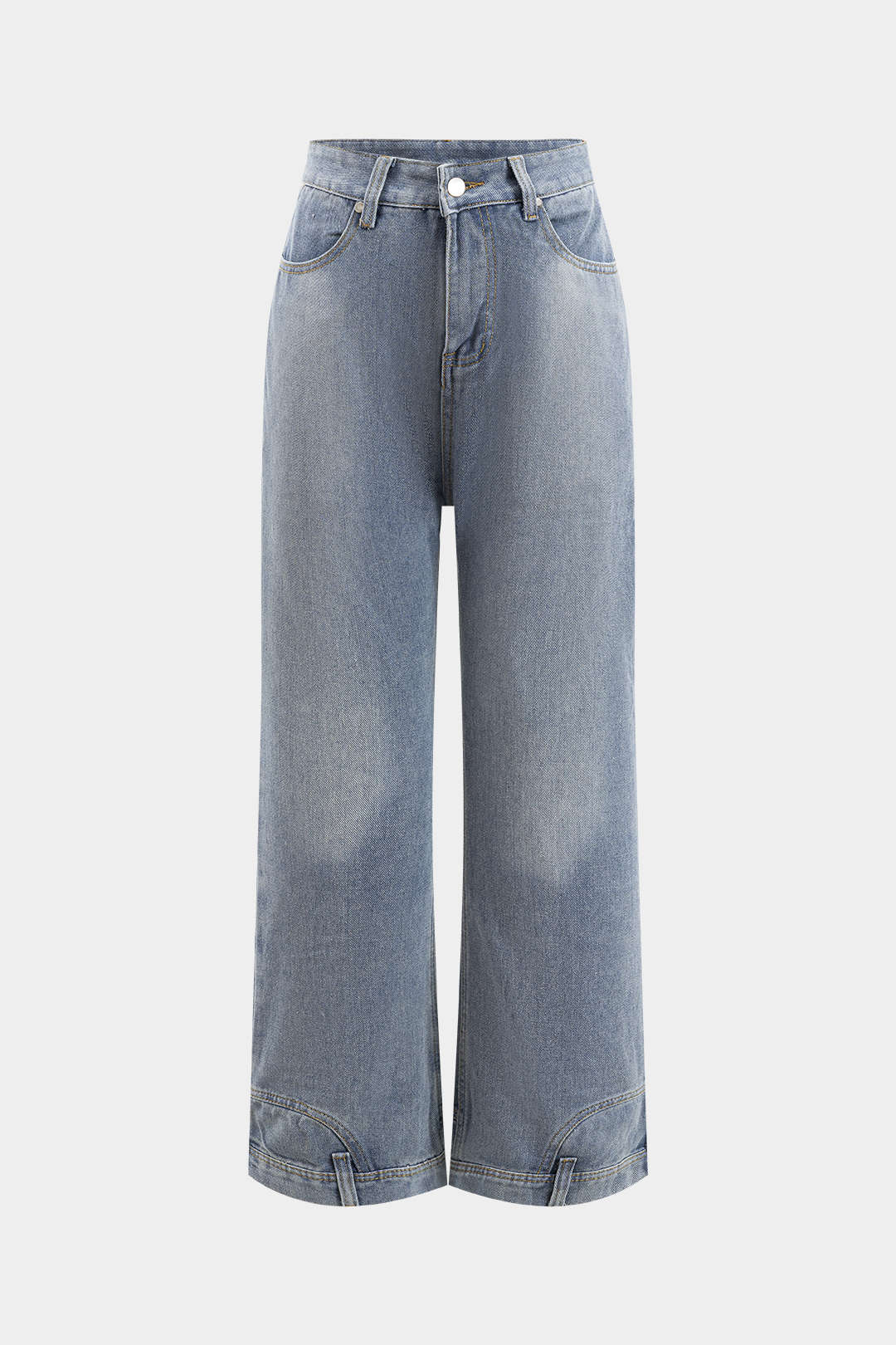 Faded Wide Leg Jeans