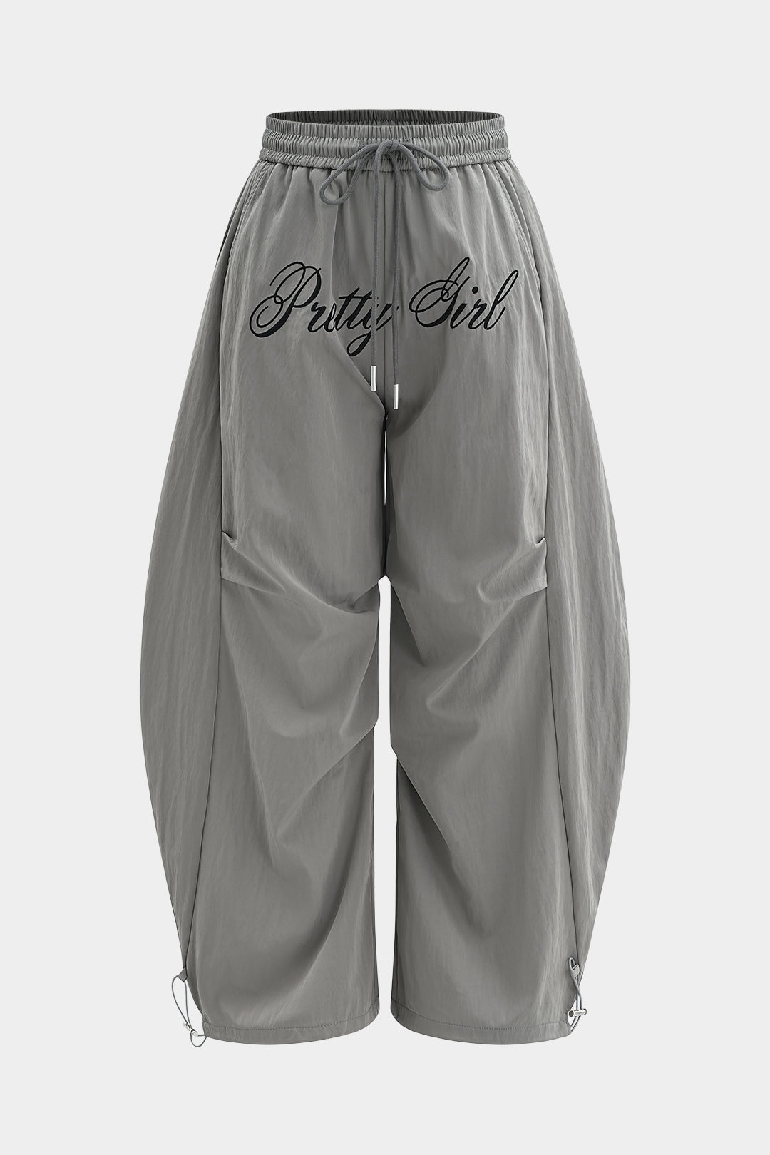 Embroidery Wide Leg Barrel Trousers