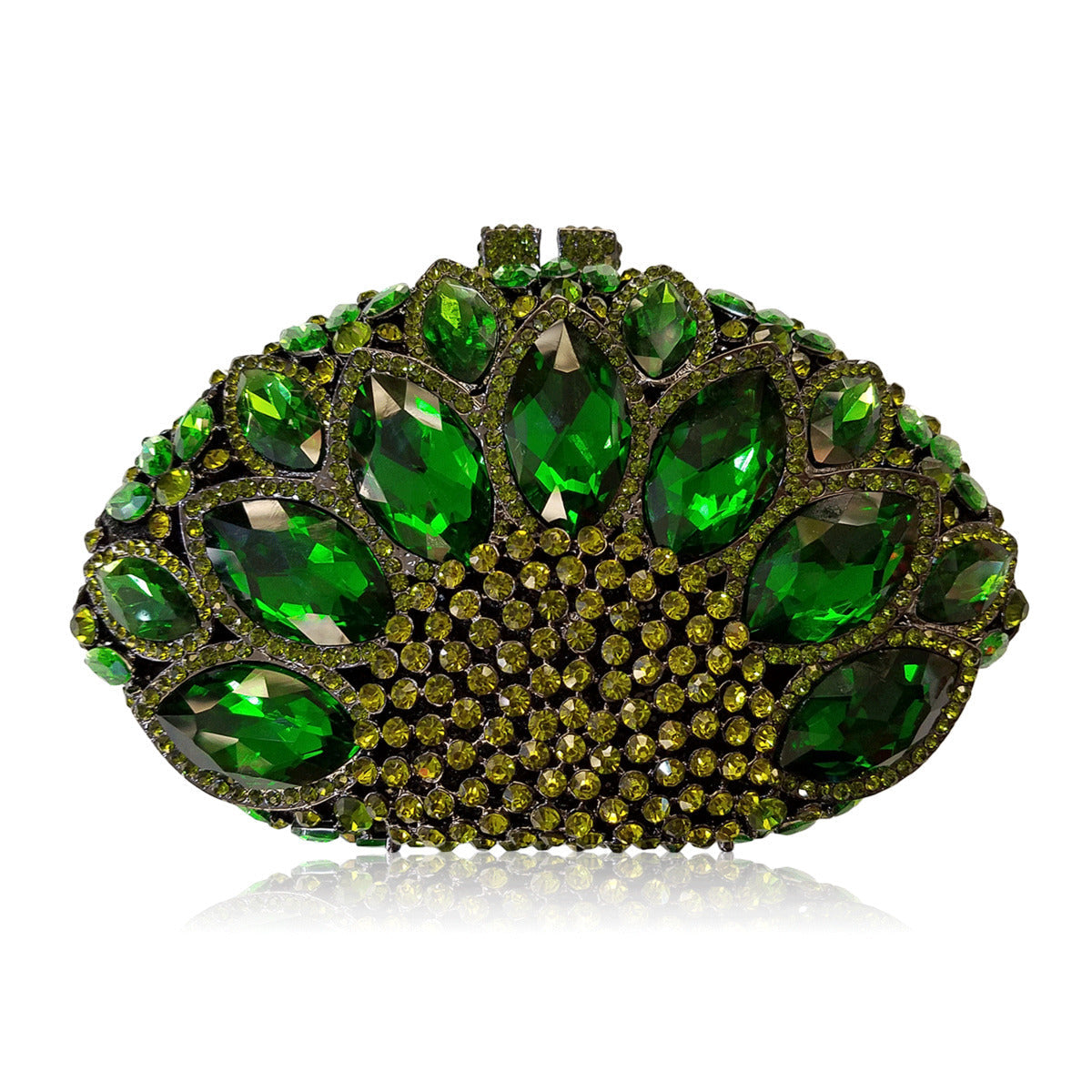 Rhinestone-encrusted clutch with large red gemstones - Nilsu